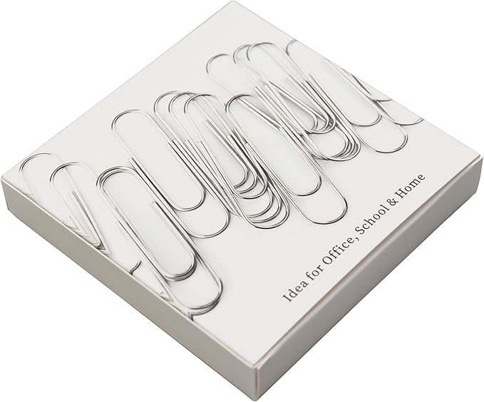 14 PCS 4 Inch (100mm) Extra Large Paper Clips Silver Rust Resistant Metal Strong Jumbo Paperclips for Office School Documents