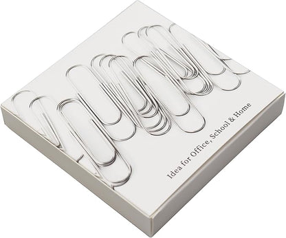 14 PCS 4 Inch (100mm) Extra Large Paper Clips Silver Rust Resistant Metal Strong Jumbo Paperclips for Office School Documents