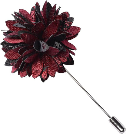 GUSLESON 3.15"（8cm） Mens Floral Tie and Lapel Pin Necktie Hankerchief Cufflinks Set for Men