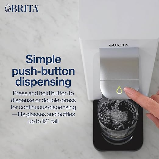 Brita Hub Compact Instant Powerful Countertop Water Filter System, Reduces 70+ Contaminants, 9 Cup Water Reservoir, Includes 6 Month Carbon Block Filter, White, 87344