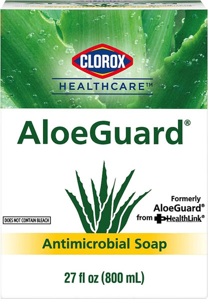 CLOROX Healthcare AloeGuard Antimicrobial Hand Soap Refill Pouch for Healthcare Professionals - Liquid Hand Wash for Everyday Use with Aloe Vera to Soothe & Moisturize Hands, 27 Fl Oz