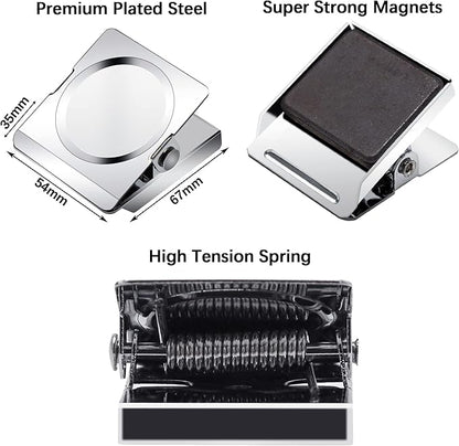 Magnetic Clips, 2.12 inches Heavy Duty Metal Magnet Clips for Hanging, 6 Pack Extra Strong Large Magnetic Clip for Whiteboard, Classroom, Office