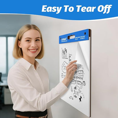 AFMAT Sticky Easel Pads, 15 in x 18 in Anchor Chart Paper, Ink Bleed-Through Resistant Flip Chart Paper for Office/Classroom/Whiteboard/Wall/Windows, 30 Sheets/Pad, 3 Pads