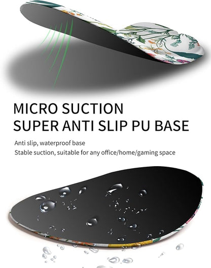 Palm-Rest and Wrist-Hugging Mouse Pad Wrist Rest, Ergonomic Wrist Support with Curve Fitting Cushioned Memory Foam for Carpal Tunnel Pain Relief, 9.9 x 8.3 Inch, Blossoms