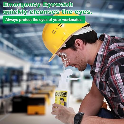 Portable Eyewash Station Kit OSHA-Approved - Yeipower Emergency Eye Wash Flush Bottles Wall Mounted 16oz No Solution