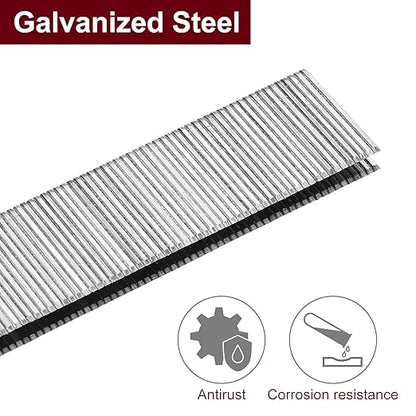 uxcell 18 Gauge Narrow Crown Staples 1/4"x1", 900Pcs Galvanized Steel for Pneumatic, Electric Stapler, White