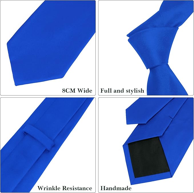 Men's Ties Solid Pure Color 3.15" (8CM) Necktie Plain Formal Business Wedding Black Ties For Men