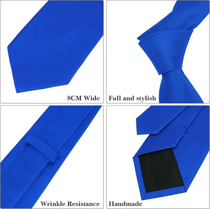 Men's Ties Solid Pure Color 3.15" (8CM) Necktie Plain Formal Business Wedding Black Ties For Men