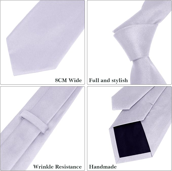 Men's Ties Solid Pure Color 3.15" (8CM) Necktie Plain Formal Business Wedding Black Ties For Men