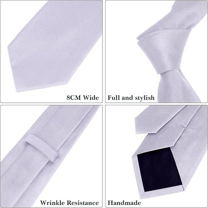 Men's Ties Solid Pure Color 3.15" (8CM) Necktie Plain Formal Business Wedding Black Ties For Men