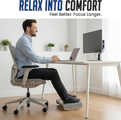 Tiel Ergonomic Foot Rest for Under Desk at Work, Rocking Footrest with Comfort Support, Office Foot Stool for Desk Chair, Leg Rest Stand for Home and Remote Office