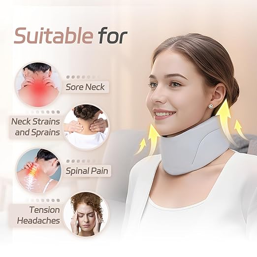 Neck Brace Cervical Collar for Neck Pain Relief & Posture Support - Unisex Neck Brace Stabilizes Spinal Alignment, Reduces Stiffness, Head Support Device for Men & Women (Small)