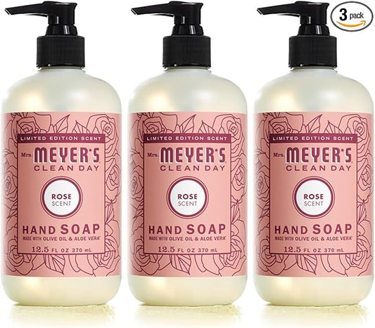 MRS. MEYER'S CLEAN DAY Liquid Hand Soap Rose (12.5 Fl Oz (Pack of 3))
