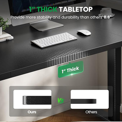 Electric Standing Desk Adjustable - 71x30 Inch Sit Stand Desk with 1 Inch Thick Tabletop, Double Beam Frame, 3 Memory Height Adjustment, Cable Management for Home Office