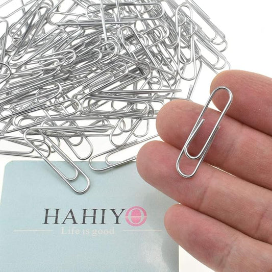 HAHIYO Paper Clips 1.3" (33mm) Length Silver Paperclips Vinyl Coated Prevent Scratching Tearing The Pages Sturdy for Bookmark Organize Home Office School 120 Pack