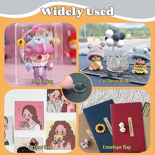 COMELY Clear Double Sided Sticky Dots: 300 Pcs 0.4" Glue Removable Adhesive Nano Circle Stickers - No Trace Strong Stick Tack for Museum - Office Balloon Wall Hanging Poster Crafts