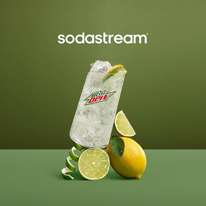 SodaStream - Mountain Dew Zero Sugar Drink Mix | For Sparkling Water Makers | Sugar-Free, 0 Calories | Caffeine: 48mg/12oz | Makes 96 Servings | 14.9 Fl Oz, Pack of 4