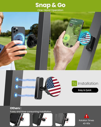 Mens Valentines Day Gifts for Husband, Magnetic Golf Cart Phone Holder Mount, Golf Gifts for Men Dad Golfers, 360° Rotation Golf Accessories for Mens Gifts for Birthday Anniversary Valentine's Day
