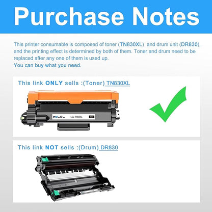 LCL TN830XL Black Toner Cartridge Replacement for Brother TN830 TN830XL TN-830 TN-830XL for DCP-L2640DW MFC-L2820DW HL-L2405W HL-L2400D HL-L2460DW HL-L2465DW HL-L2480DW MFC-L2760DW (1-Pack)