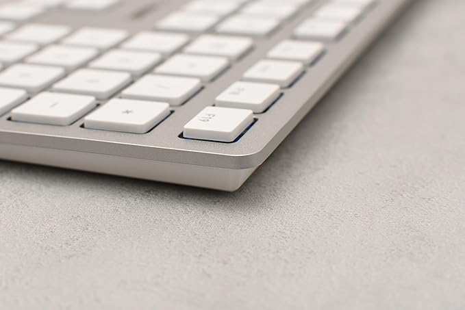 CHERRY KC 6000 Slim Keyboard Made with Mac Layout. with 12 Apple Specific Functions. Scissor Tech Typing for Near Silent. Alternative to Magic Keyboards. USB-A Wired. US Layout White and Silver.