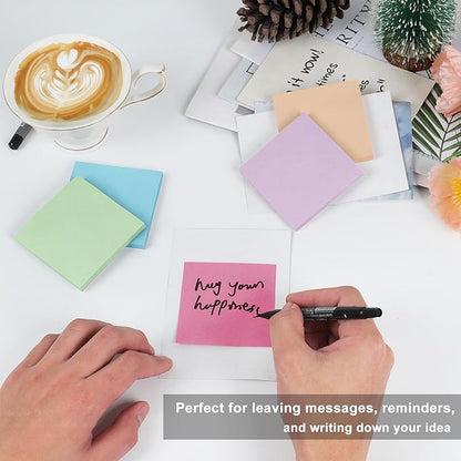 16 Pack Sticky Notes 3x3 in Post, Pastel Colors Sticky Note Pads, Recyclable, Sticky Notes Bulk Easy to Post for Home, Office, Notebook