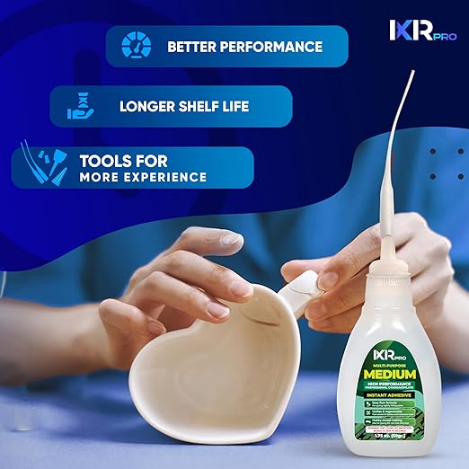 CA Glue Medium Viscosity Kit, 1.75 oz. Cyanoacrylate Glue, Super Glue for Everyday Repairs, Woodworking, Plastic, Ceramic, and DIY Crafts, Quick-Drying Multi-Purpose Adhesive with Easy Application