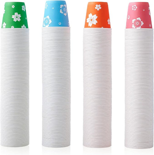 LITOPAK 400 Pack 3 oz Disposable Bathroom Cups, Colorful Small Disposable Paper Cups for Parties, Picnics, Barbecues, Travel and Events