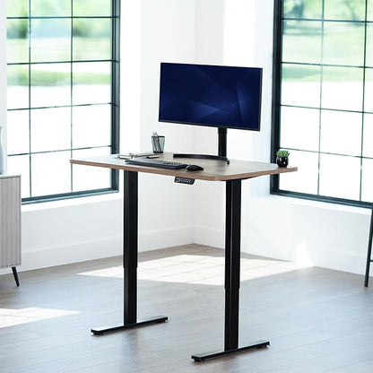 VIVO Electric 48 x 30 in Standing Desk, Memory Height Adjustment, 1B Series, One-Piece Reclaimed Wood Top, Black Frame, DESK-KIT-1B5P