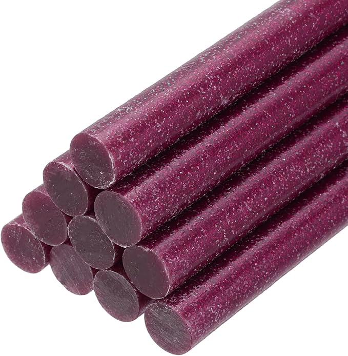 PATIKIL Hot Glue Sticks for Glue Gun, 10 Pcs Colored Hot Melt Adhesive Bulk Sticks for DIY Craft Projects Art Decoration Home Repairs, Rose Red (7.9" x 0.43")