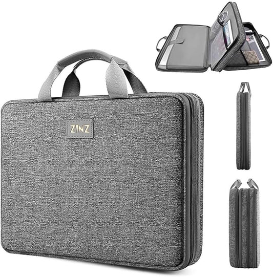 ZINZ Laptop Case 15 15.6 16 inch Sleeve, Expandable Computer Hand Bag with Multi-pockets Compatible with MacBook Pro 16 inch M4/M3/M2/M1, MacBook Air/Pro 15 inch and 15-16 inch Notebooks，G01DG01