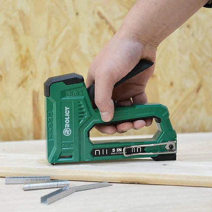 5-in-1 Heavy Duty Aluminum Staple Gun Kit, Manual Brad Nailer with 3000 Staples and 2000 Brad Nails, Staple Remover, Perfect for Upholstery, Crafts, Decoration, Furniture, Wood & Home DIY Use