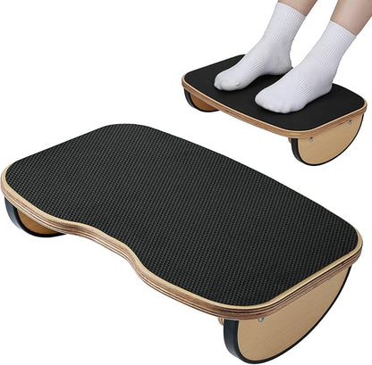 Wood Foot Stools for Under Office Desk,Ergonomic Rocking Footrest with All-Non-Slip Mat,Foot Rest for Under Desk at Work,Feet Support Leg Under Stools Footrest for Home Office Gaming
