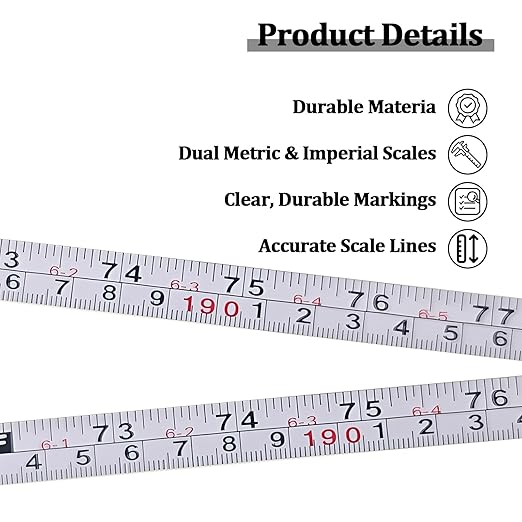 2 Pcs Self-Adhesive Measuring Tape,Imperial & Metric Tape Measure Sticker Ruler,Measure Workbench Ruler for Woodworking,Saw,Drafting Table, 157Inch,White