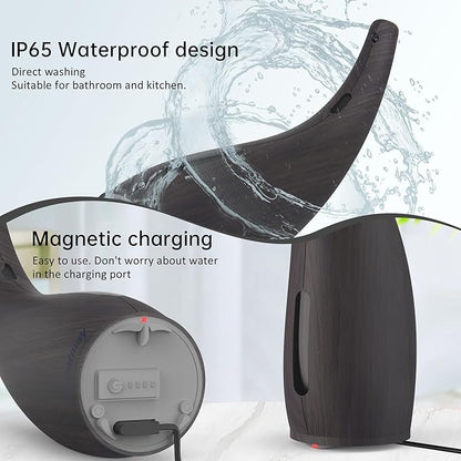Adjustable Automatic Soap Dispenser Touchless, 4 Adjustable Levels Touchless Sensor Liquid Soap Pump Dispenser，300ml Rechargeable Magnetic Charging Hand Soap Dispenser for Kitchen，Bathroom