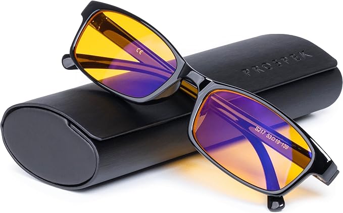 Prospek Blue Light Reading Computer Glasses, ELITE for Women and Men, +1.5 Diopters, Anti Glare Amber Lens, 99% Blue Light Blockers High Optical Quality Lenses