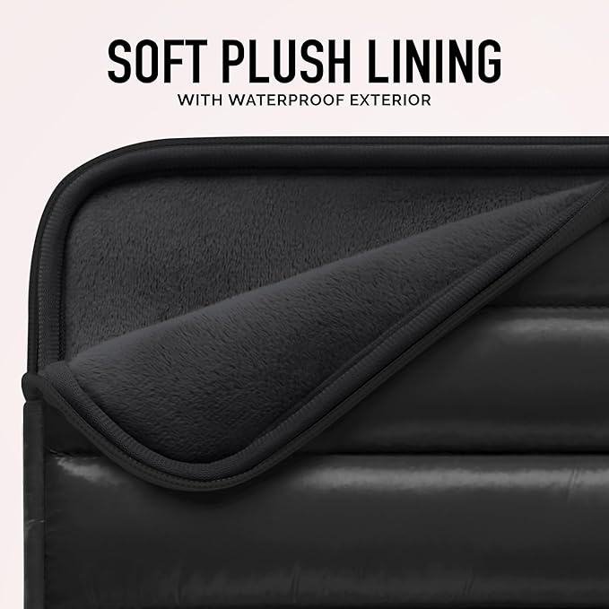 Vandel - The Original Puffy Laptop Sleeve 13-14 Inch. Black Laptop Sleeve for Women. Carrying Case Cover MacBook Pro 14 in, MacBook Air 13 Inch, iPad Pro 12.9, Dell, Asus, HP