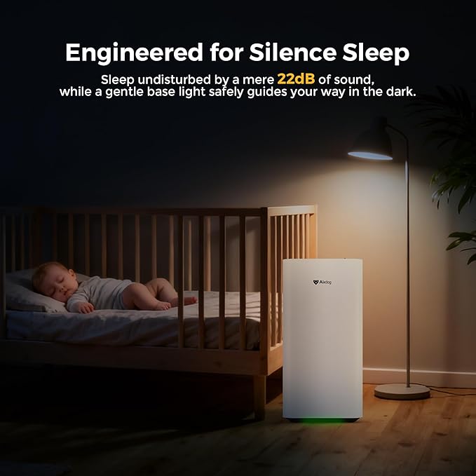 Airdog X3 Home Air Purifier with Washable Filter -TPA Technology - Up to 20X More Effective than HEPA, Smart Control,AQI Air Cleaner for Smoke, Allergies, Pet Dander, Odor Removal to 0.0146μm