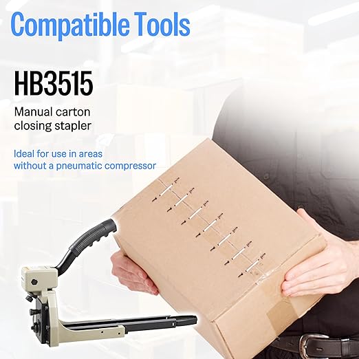 meite Carton Closing Staples 16 Gauge 1-3/8" Wide Crown Staple 5/8" Length Copper-Coated Box Staples for Pneumatic or Manual Staple Gun Cardboard Packaging, 20000PCS