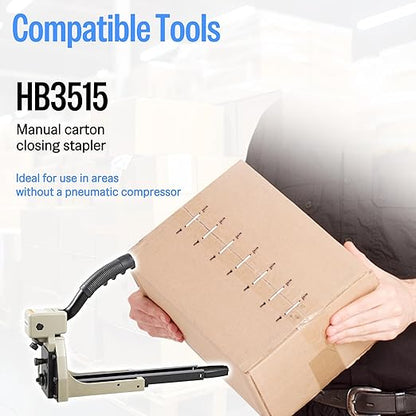 meite Carton Closing Staples 16 Gauge 1-3/8" Wide Crown 5/8" Leg Copper-Coated Carton Staples for Pneumatic or Manual Box Stapler Gun - Cardboard Closer Packaging (2,000PCS)