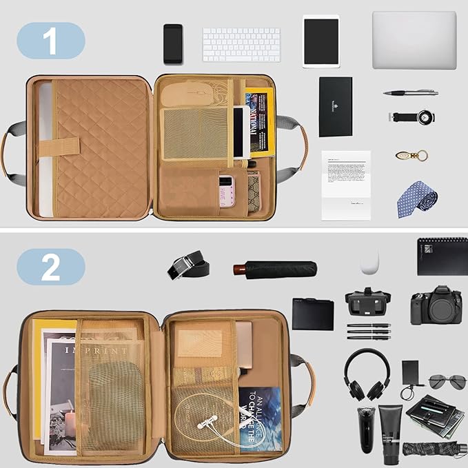 ZINZ Laptop Case 13 13.3 14 inch Sleeve, Expandable Computer Briefcase with Multi-pockets Compatible with 13-14 inch MacBook Air/Pro M4/M3/M2/M1, 13.5 Surface Laptop and 13-14 inch Notebook，D01G01