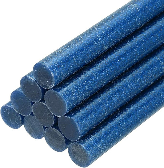 PATIKIL Hot Glue Sticks for Glue Gun, 10 Pcs Colored Hot Melt Adhesive Bulk Sticks for DIY Craft Projects Art Decoration Home Repairs, Blue (7.9" x 0.43")