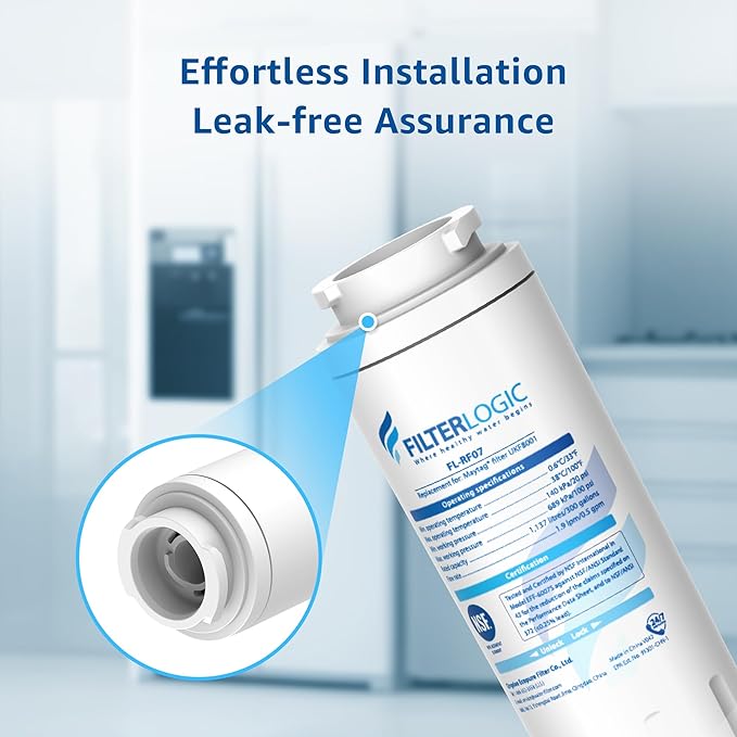 Filterlogic UKF8001 Replacement for EveryDrop® Filter 4, Whirlpool® EDR4RXD1, Maytag® 4396395, UKF8001AXX-200, UKF8001AXX-750, 46-9006, Puriclean II, FL-RF07, Refrigerator Water Filter, Pack of 3