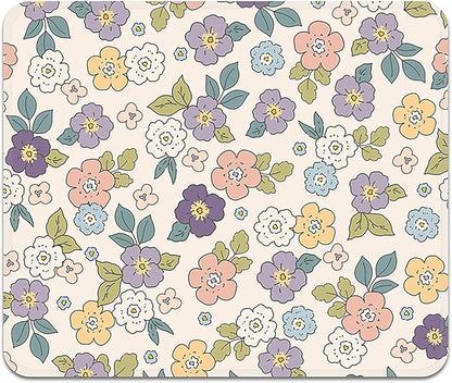 Square Mouse Pad with Stitched Edge, Premium Mousepad Washable Cloth. Computer Mouse Pad with Non-Slip Rubber Base, Mouse Pads for Computers Laptop Mouse 9.25x7.75x0.12 inch-Flower5