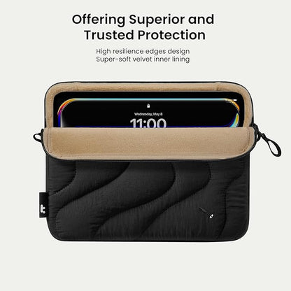 tomtoc 360 Protective Puffy Tablet Sleeve for 11-inch iPad Pro 2025 (M5/M4/(4th/3rd/2nd/1st Gen), 11-inch iPad Air (M3/M2 with Magic Keyboard/Smart Keyboard Folio, Quilted Soft Puffer iPad Case Bag