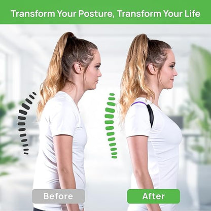 PRIMEKINETIX PostureMedic Dynamic Posture Corrector - Active Resistance Training System for Upper Back Strengthening & Shoulder Alignment - Stretches Chest, Strengthens Back - Doctor Recommended - Size S (Purple)
