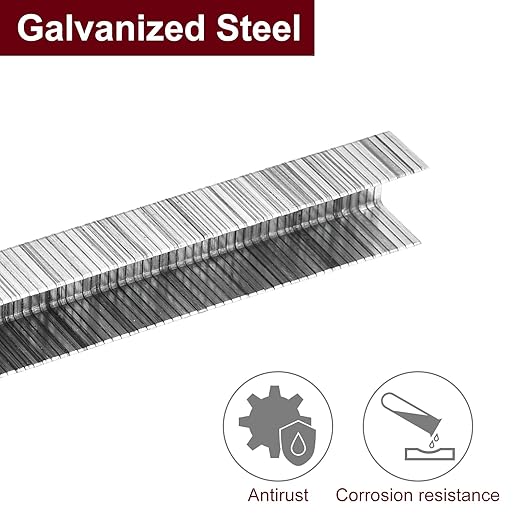 uxcell 20 Gauge Narrow Crown Staples 7/16" x2/5", 5000Pcs Galvanized Steel for Pneumatic, Electric Stapler, Black