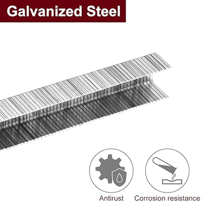 uxcell 20 Gauge Narrow Crown Staples 7/16" x2/5", 5000Pcs Galvanized Steel for Pneumatic, Electric Stapler, Black