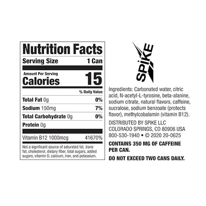 Spike Hardcore Energy Drink - 350mg Caffeine in Maximum-Dose 16 fl oz Can - Zero Sugar Strawberry Lemonade (12 Pack)