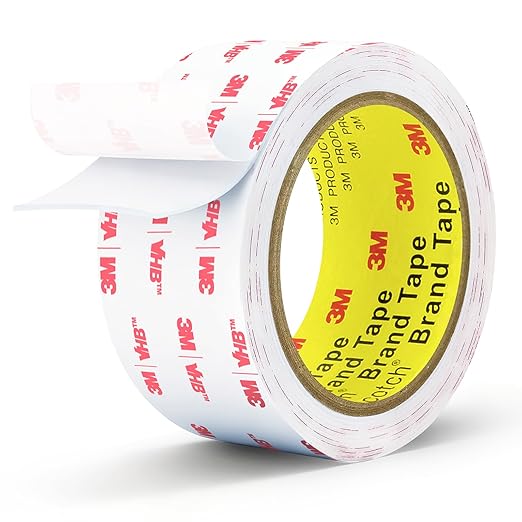 Double Sided Tape Heavy Duty, 2" x 9.85FT Removable Mounting Tape for Wall, Extra Strong Foam Tape, Picture Hanging Adhesive Strips Waterproof for Cars, Walls, Home, Office Décor