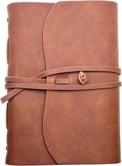 CooLeathor Large Notebook Journal - Genuine Leather Journals for Writing A4 Size Diary 8x10 Inch, Notepad For Women and Man, Gifts,Work,Travel Dark Brown